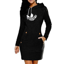 Load image into Gallery viewer, 2019 New Women Printed Hoodie Dress Slim Warm Long Sleeve Hoodie Dress Casual Sweatshirts