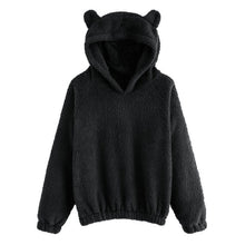 Load image into Gallery viewer, CALOFE Lovely Hoodies Bear Ears Women Solid Fleece Hoodie Autumn Winter Plush Warm Pullovers Campus Preppy Casual Sweatshirts