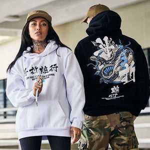 Fashion Harajuku Hoodie Sweatshirt Mens Casual Black Hip Hop Japan Print Hoodie Streetwear Clothing Top Coat Male Winter Hoodies