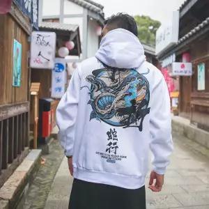 Fashion Harajuku Hoodie Sweatshirt Mens Casual Black Hip Hop Japan Print Hoodie Streetwear Clothing Top Coat Male Winter Hoodies